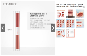 FOCALLURE 2-In-1 Liquid Lipstick Matte