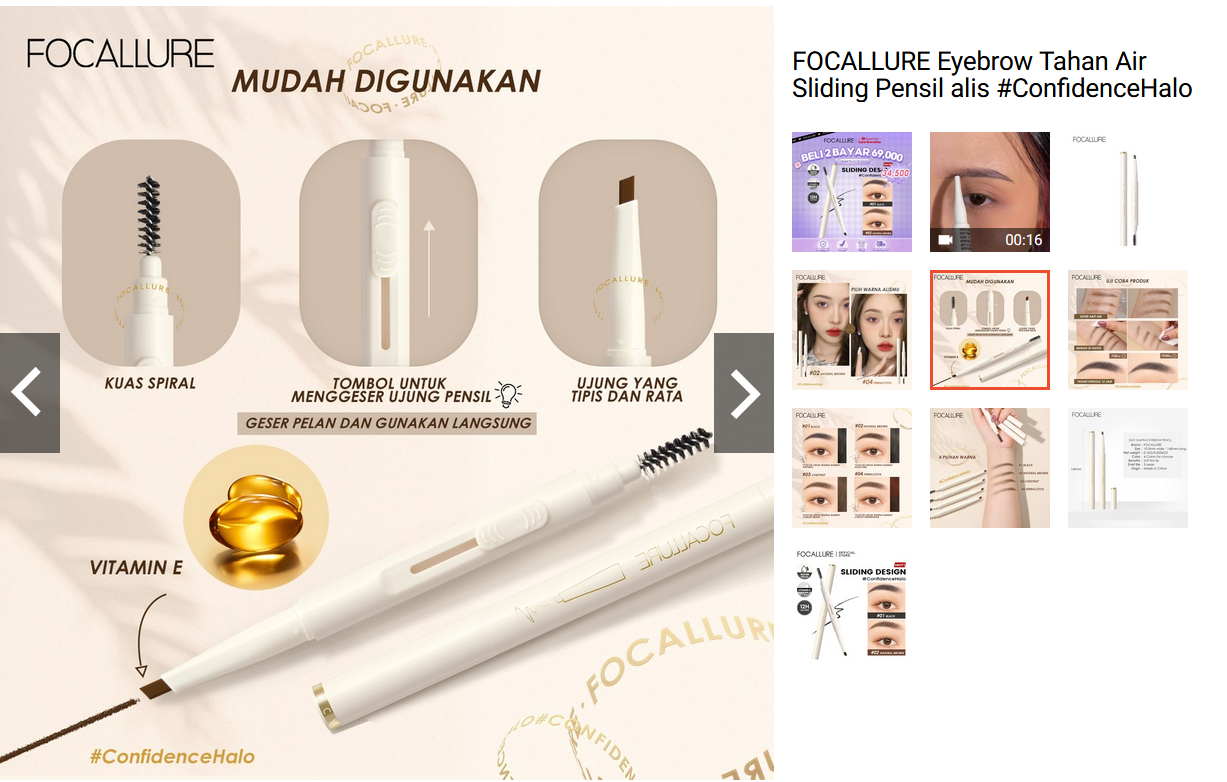 FOCALLURE Eyebrow Tahan Air Sliding