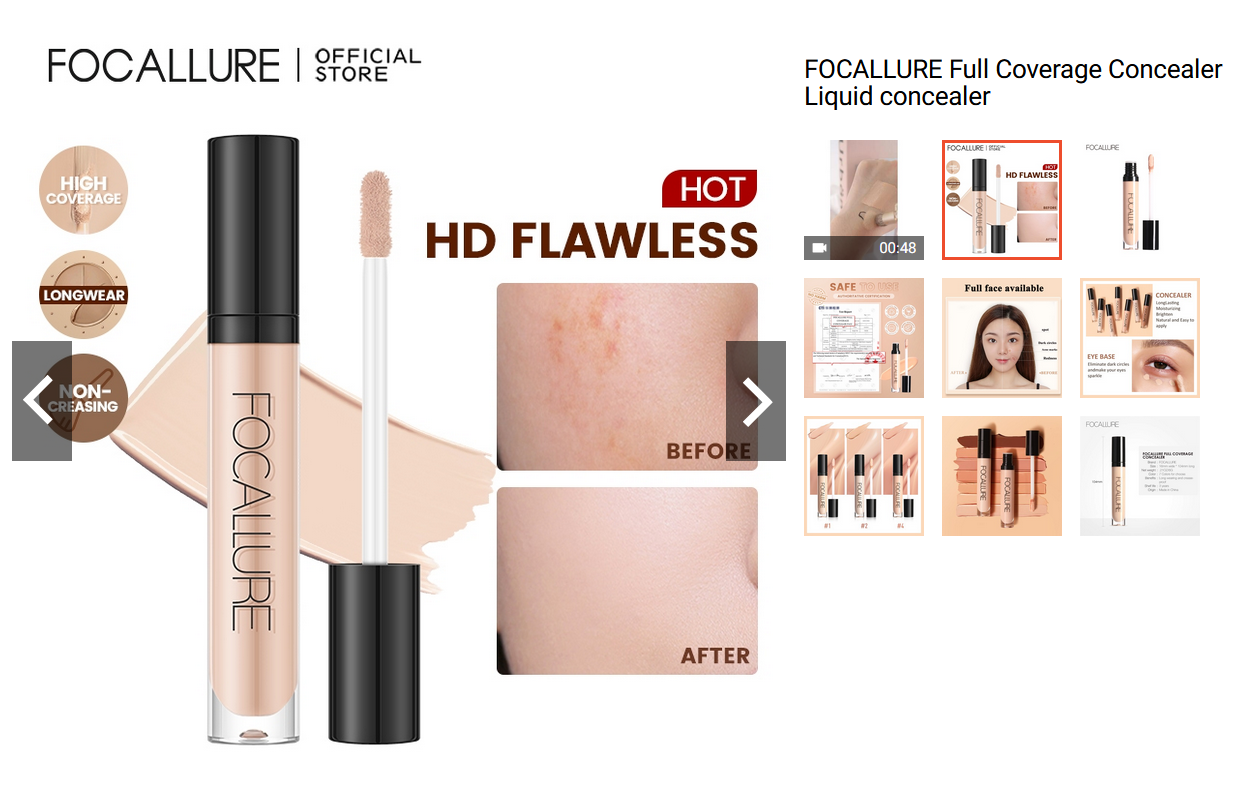 FOCALLURE Full Coverage Concealer Liquid