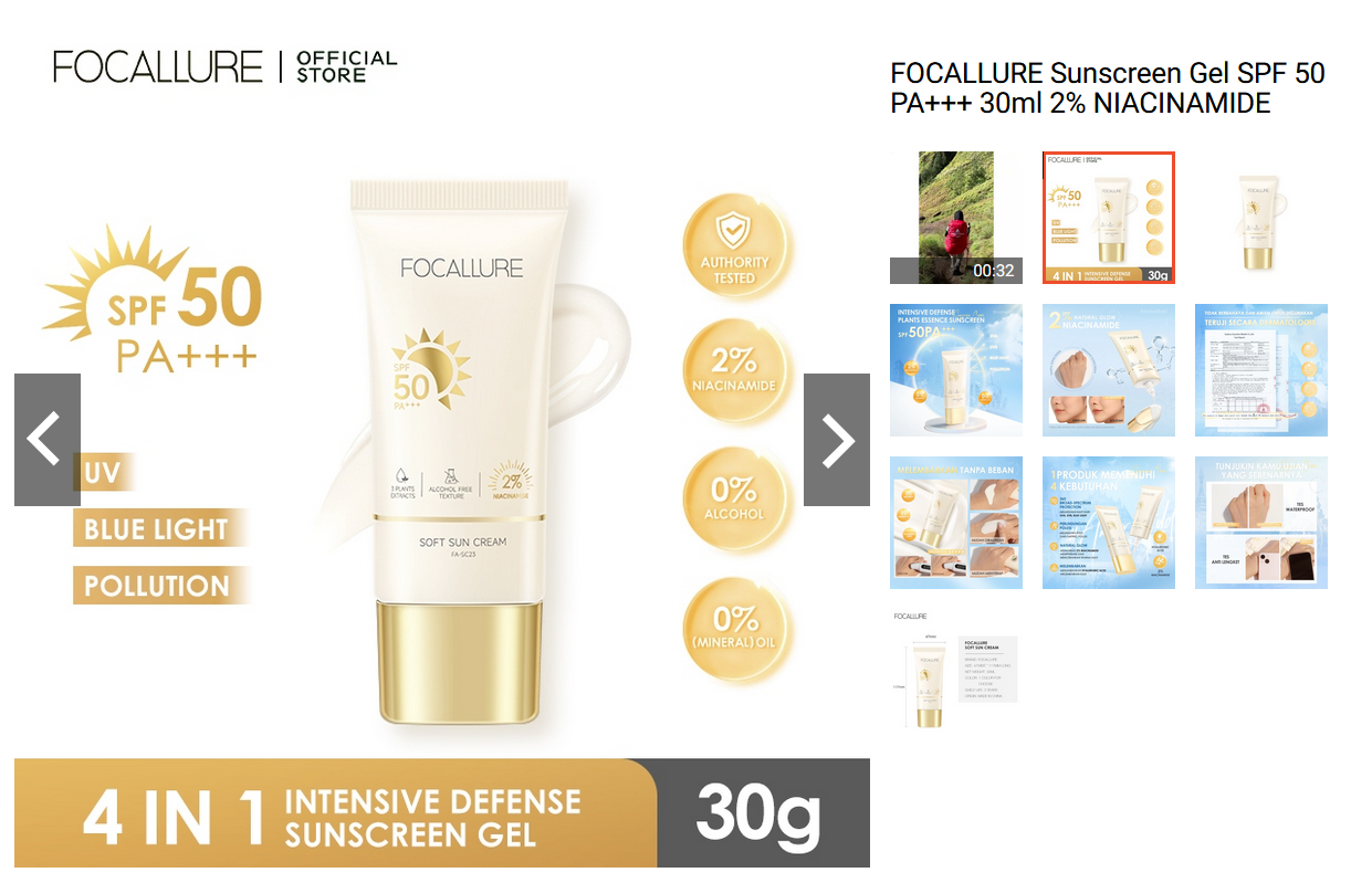 FOCALLURE Sunscreen Gel