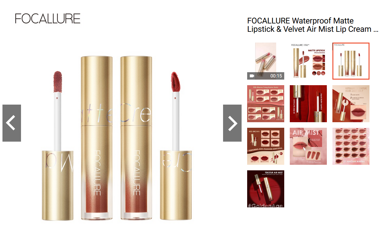 FOCALLURE Waterproof Matte Lipstick Velvet Air Mist Lip Cream