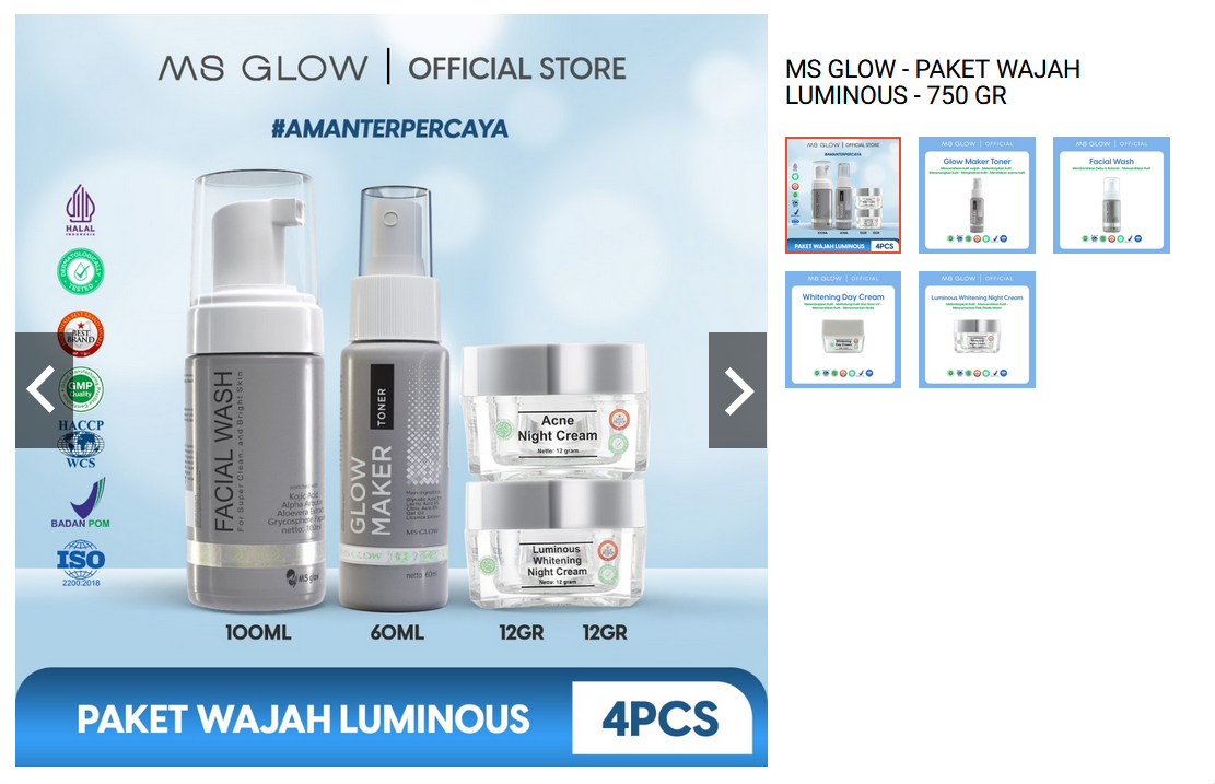 MS GLOW PAKET WAJAH LUMINOUS