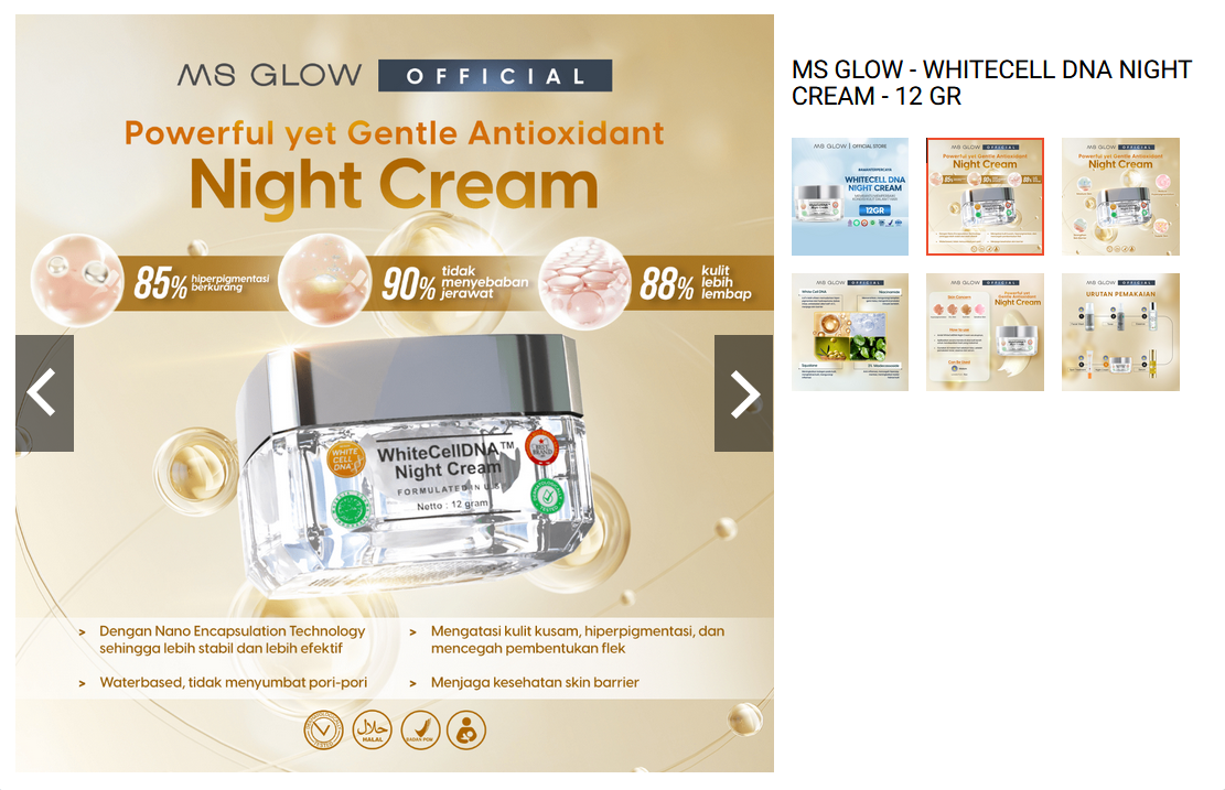 MS Glow Whitecell DNA Night Cream