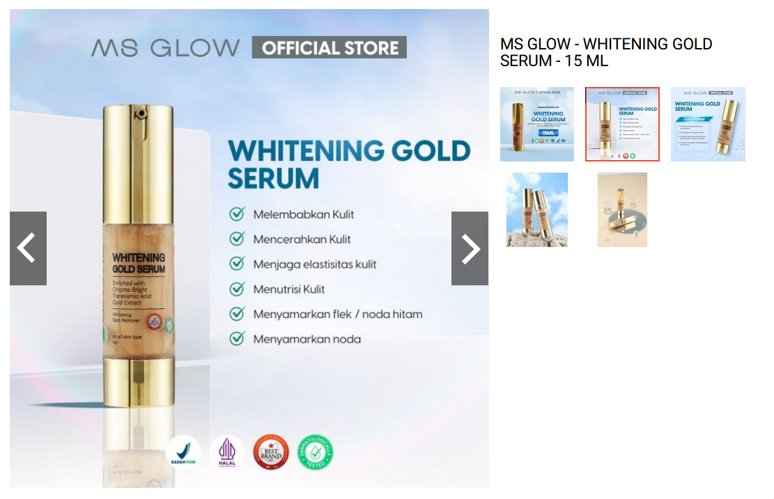 MS Glow Whitening Gold Serum