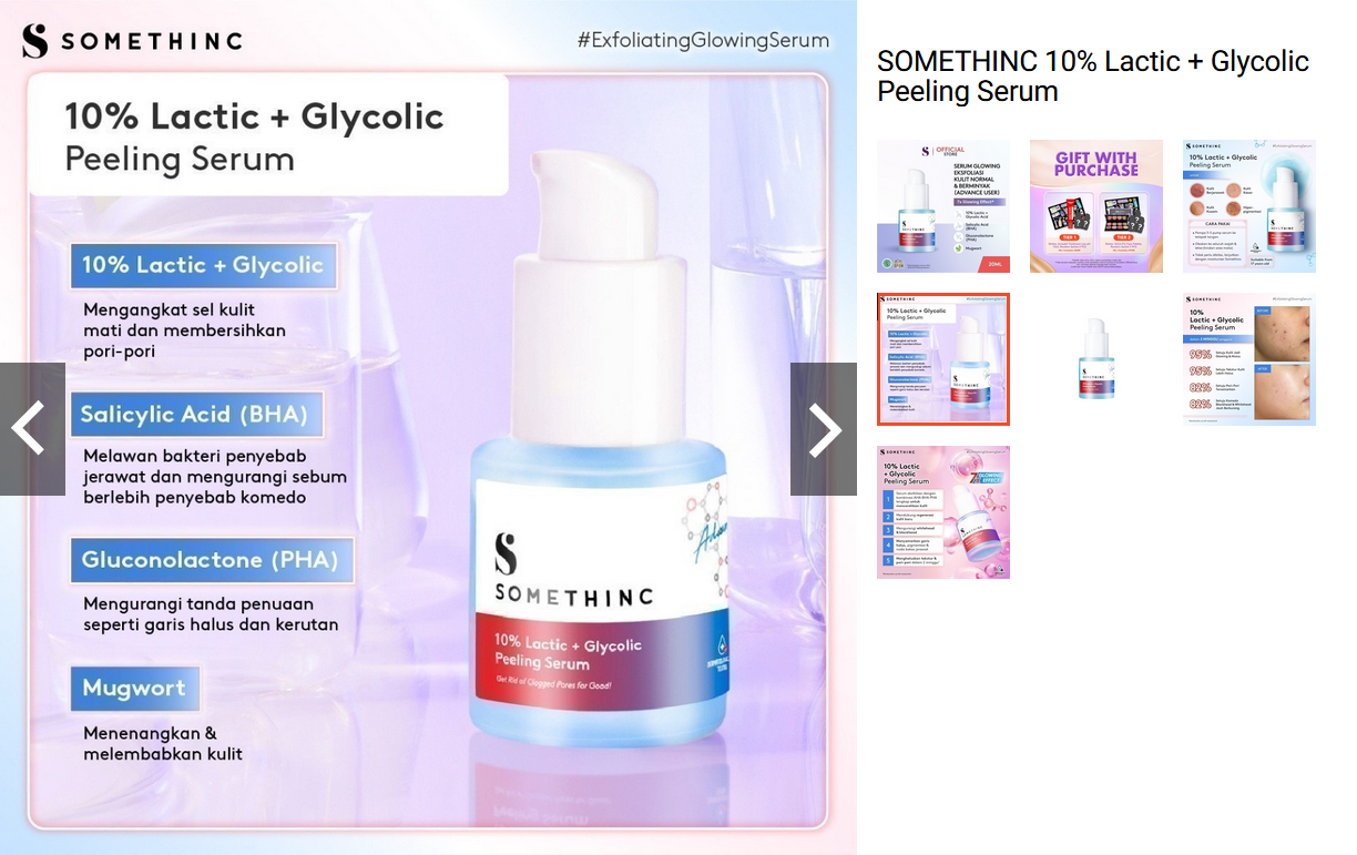 SOMETHINC 10% Lactic Glycolic Peeling Serum