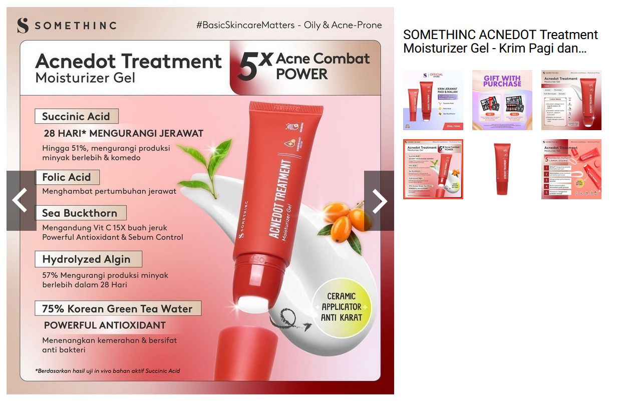 SOMETHINC ACNEDOT Treatment Moisturizer Gel