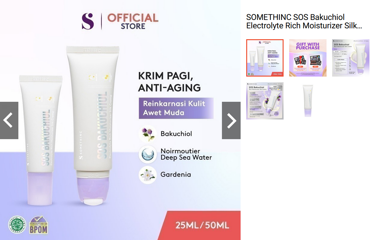 SOMETHINC SOS Bakuchiol + Electrolyte Rich Moisturizer Silk Creme