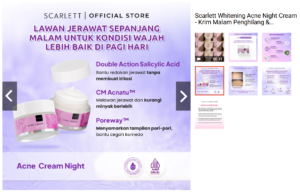 Scarlett Whitening Acne Night Cream