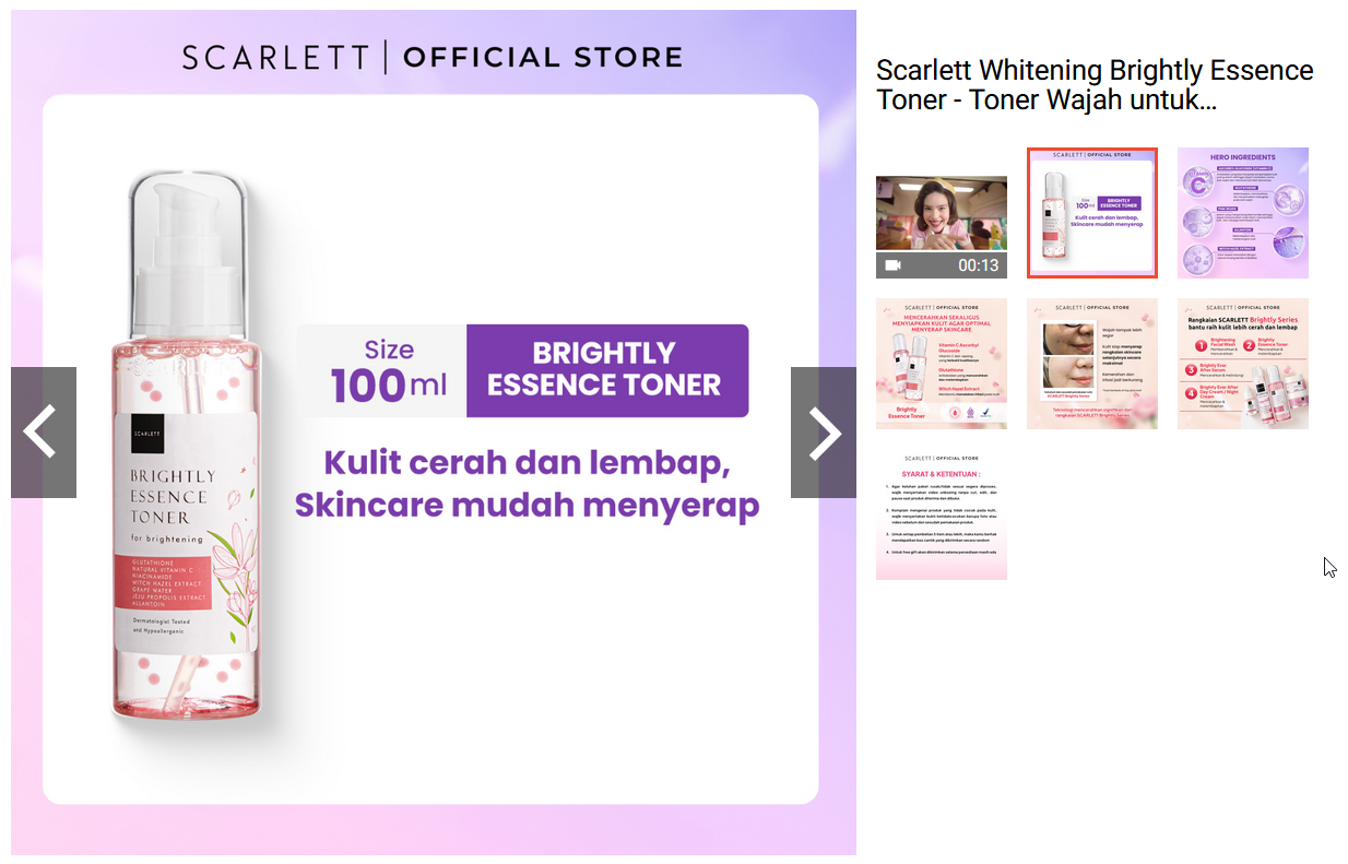 Scarlett Whitening Brightly Essence Toner