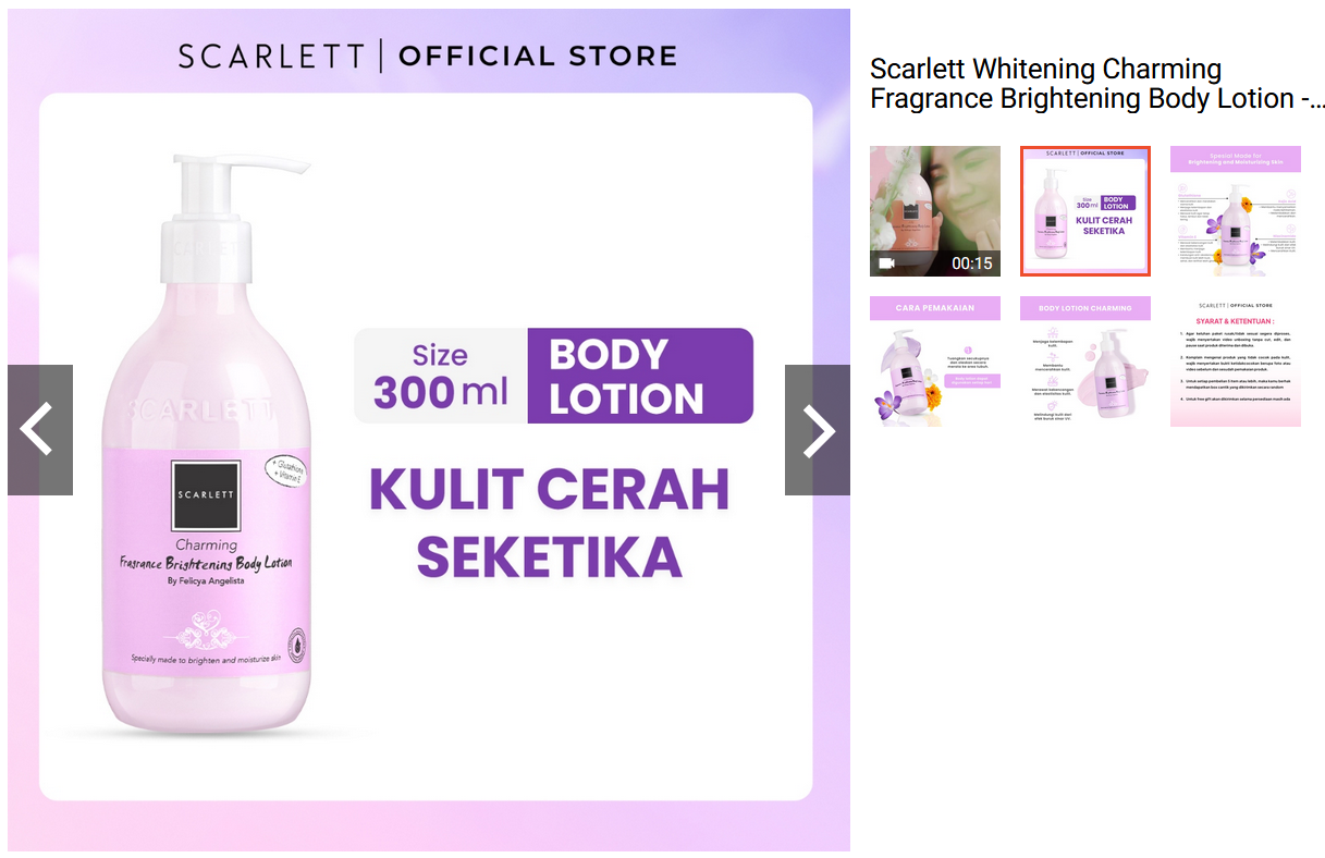 Scarlett Whitening Charming Lotion