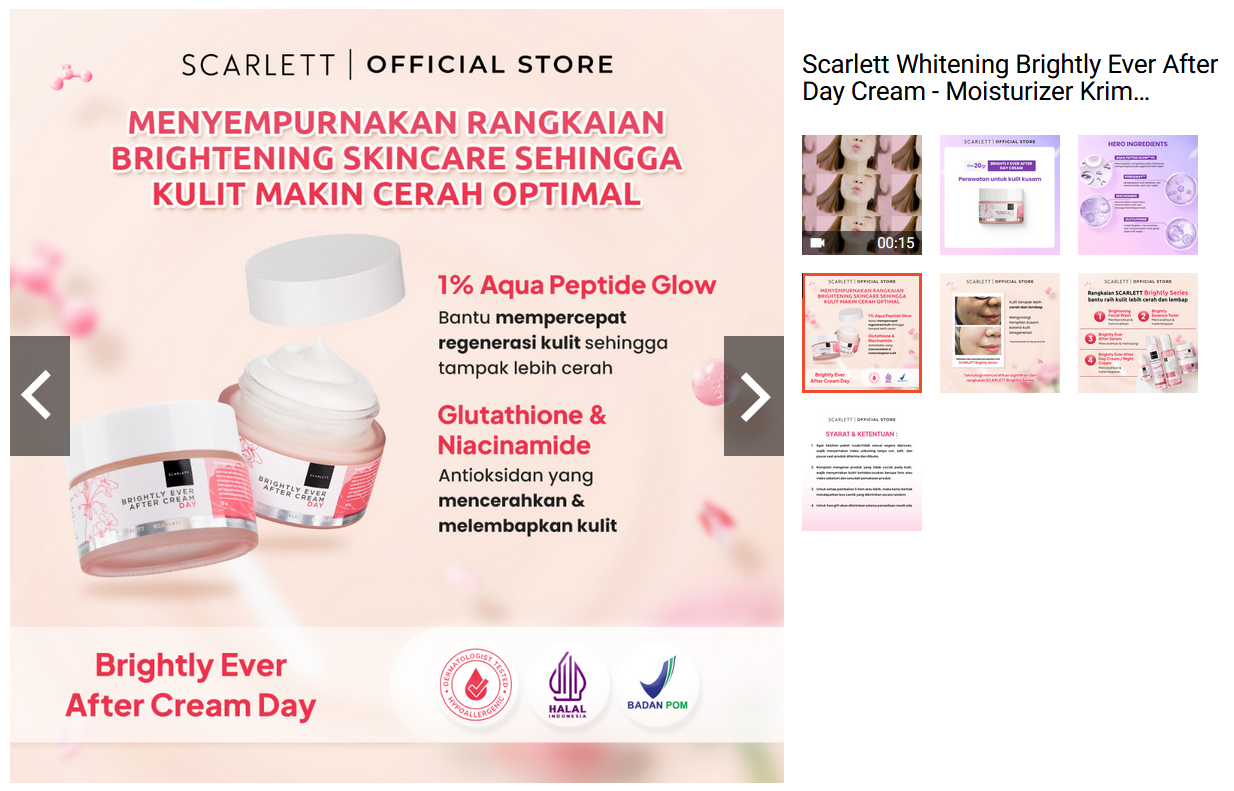 Scarlett Whitening Day Cream