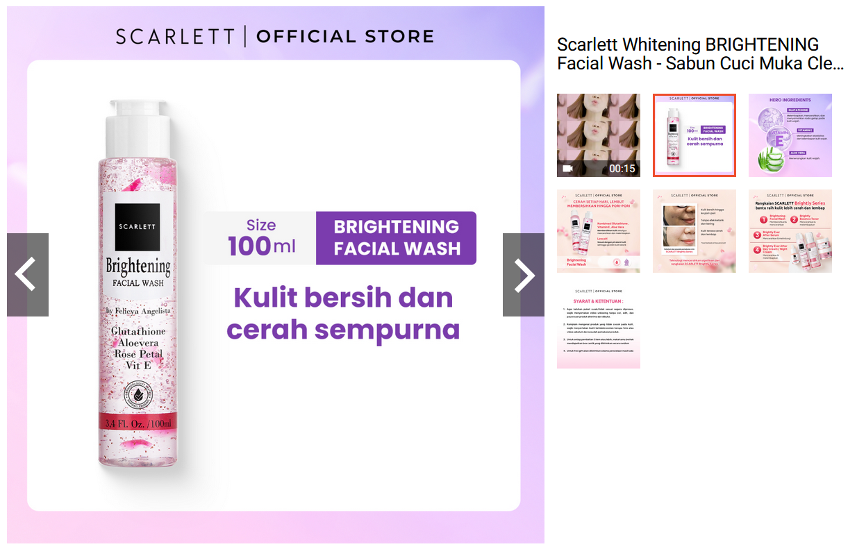 Scarlett Whitening Facial Wash