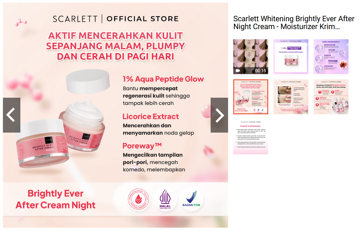 Scarlett Whitening Night Cream