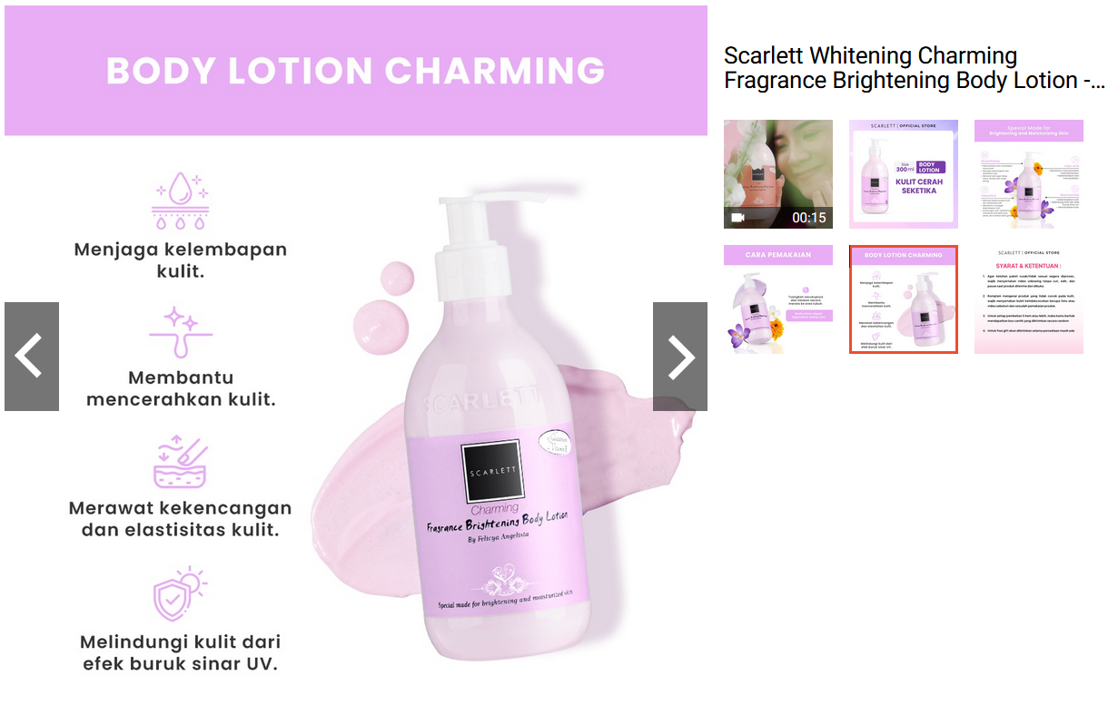 Scarlett Whitening Charming Lotion